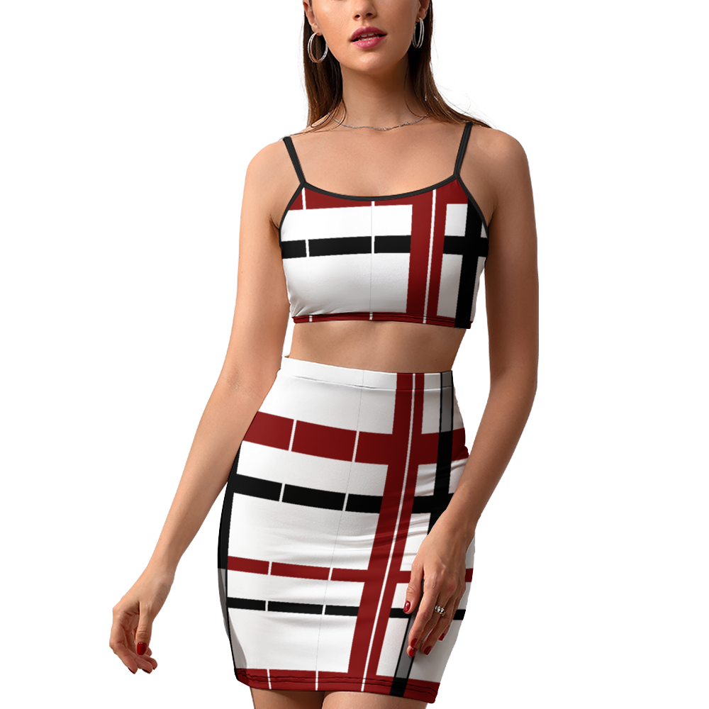 "OG PLAID" Red Skirt Set