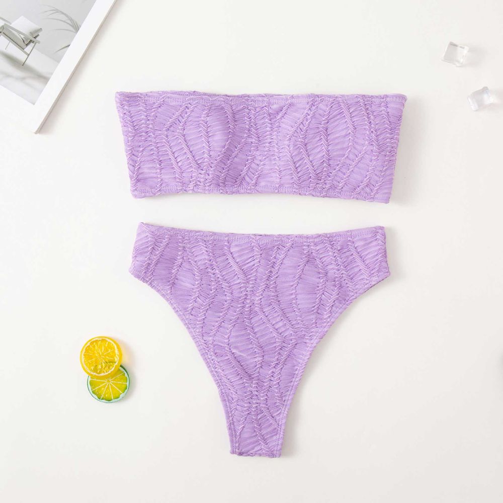 Sexy Solid Knitted Swimsuit Bikini Beach Swimwear