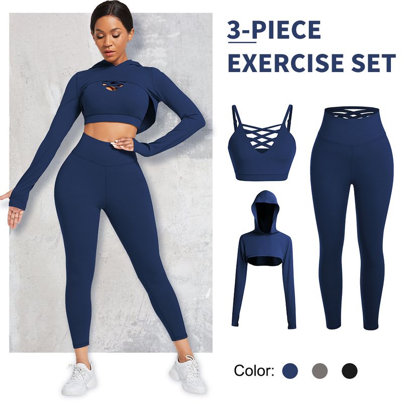 Hooded Crossover Yoga Suit