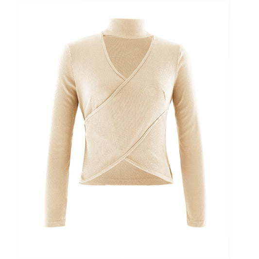 Ribbed Crop Top Cross Wrap