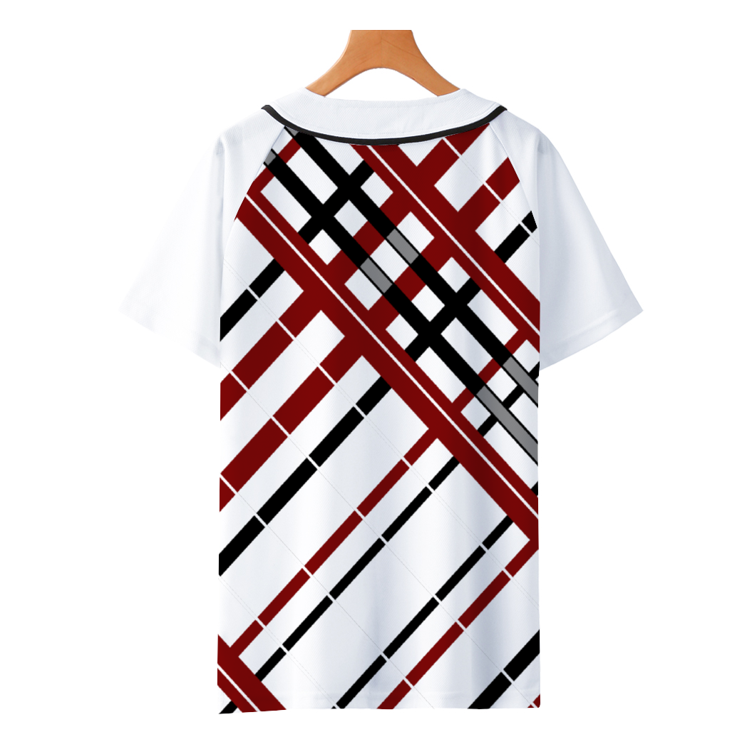 "OG Plaid" Red Baseball Jersey Sports Jersey
