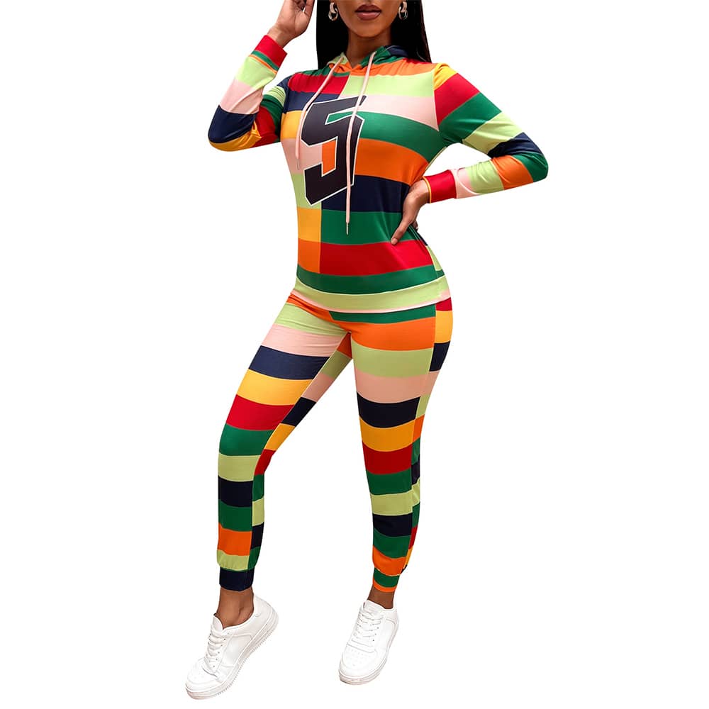 Long Sleeve Hooded Sports Tracksuit