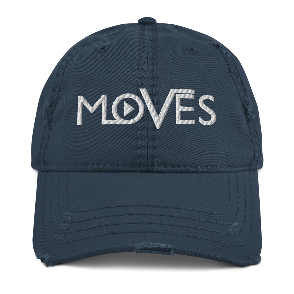 "MOVES" Distressed Dad Hat