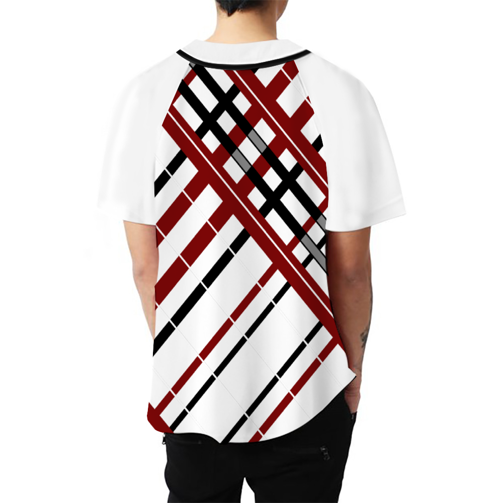 "OG Plaid" Red Baseball Jersey Sports Jersey