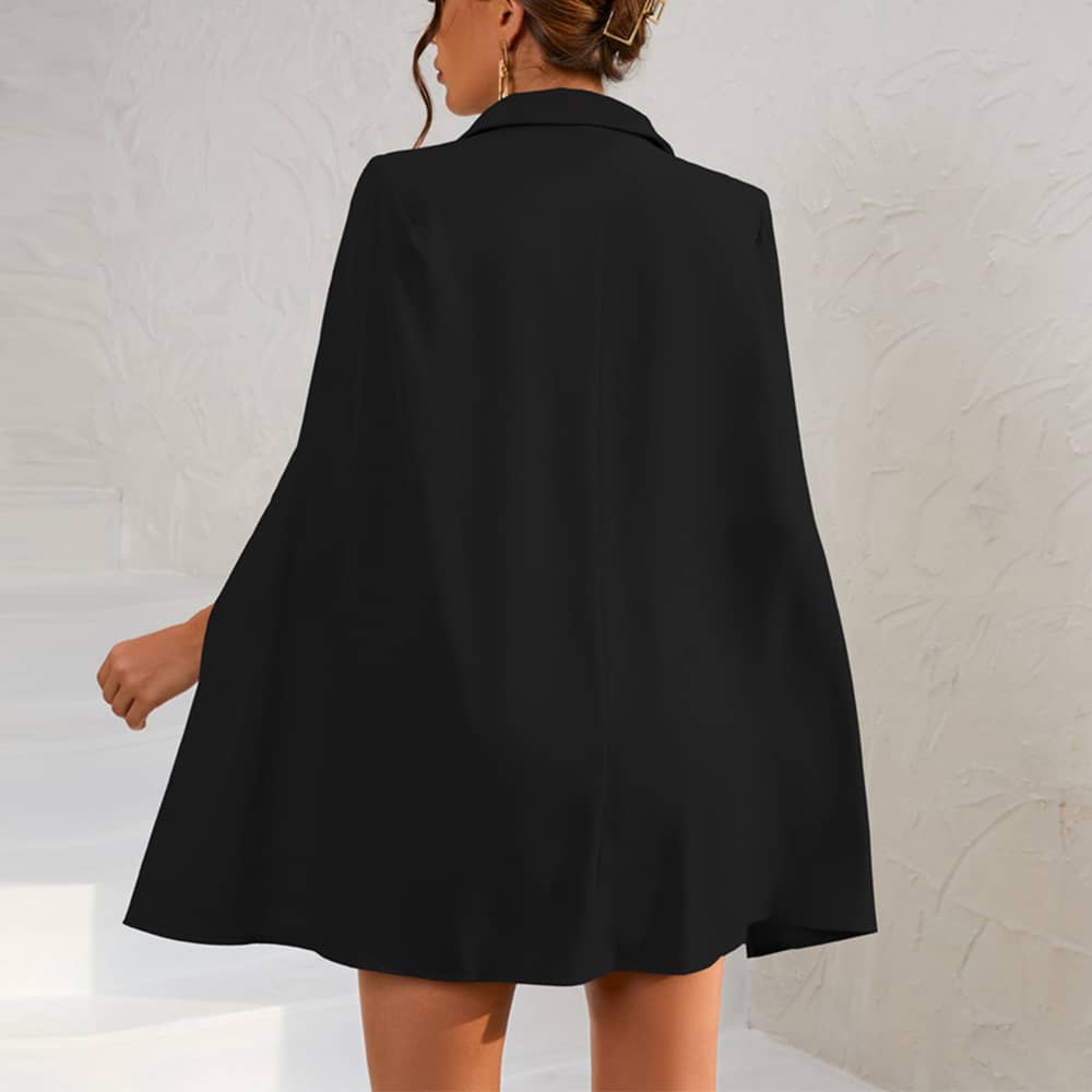 Slim and Elegant Solid Color Cape Suit