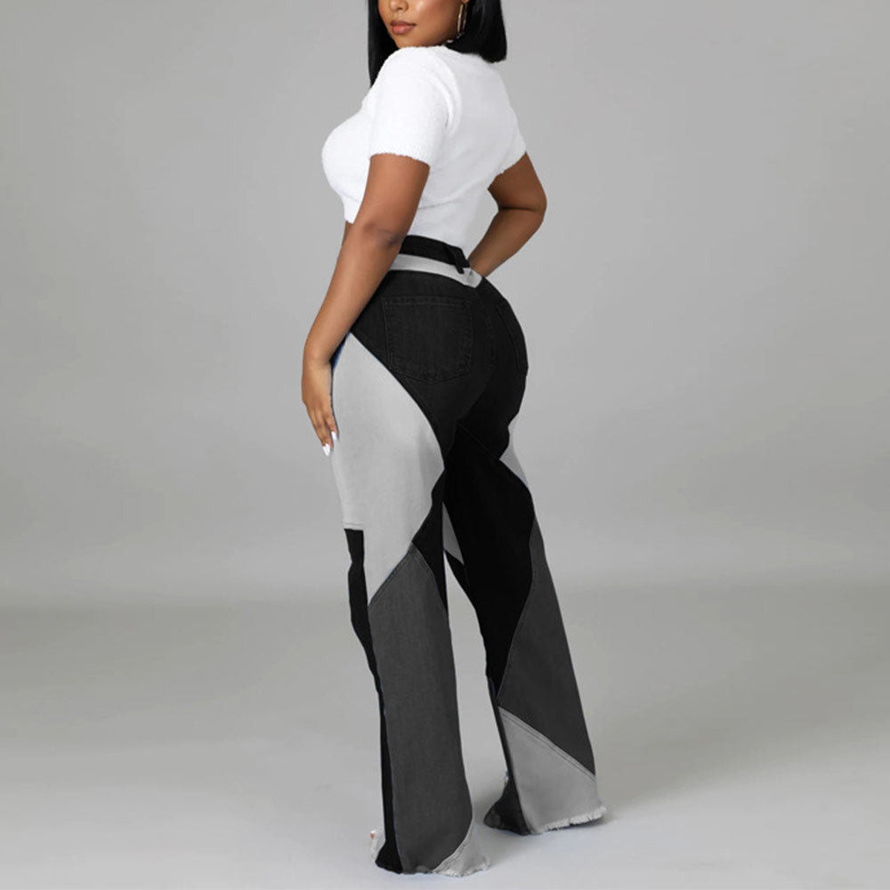 Mixed Color High waist Jeans