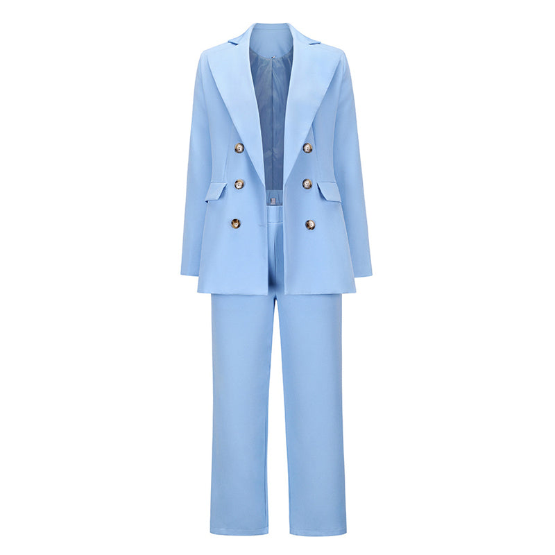 Women's Casual Suit with Straight Pants
