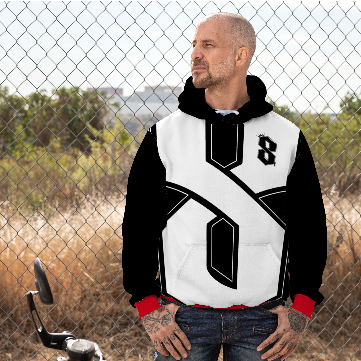 Crazy 8s Blk/Red Plush Hoodies