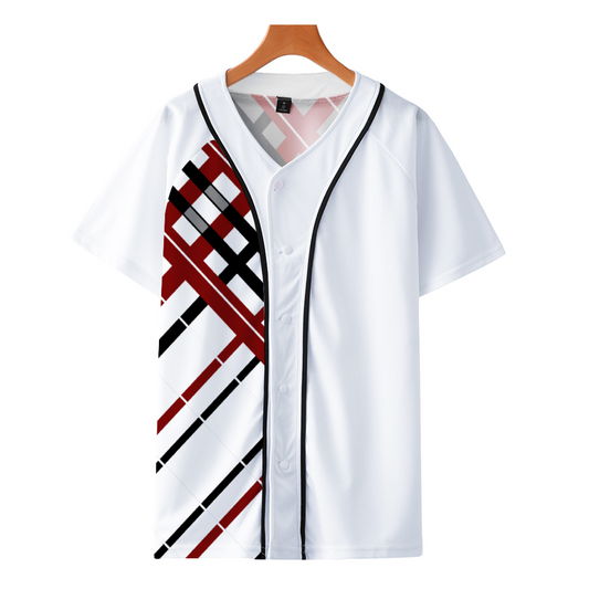 "OG Plaid" Red Baseball Jersey Sports Jersey